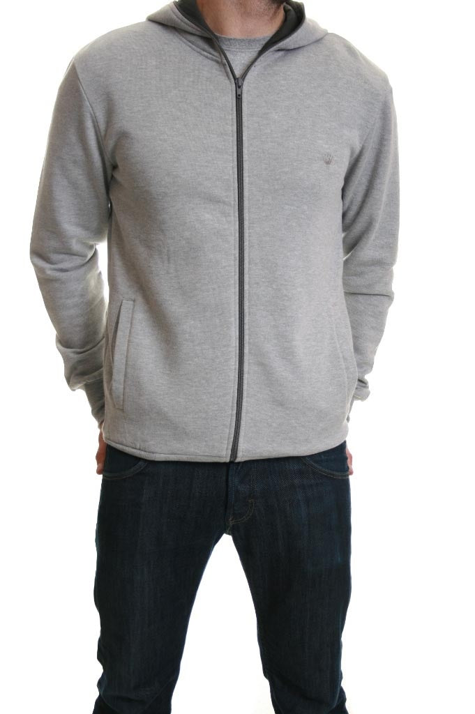 Junk de Luxe Edinburgh Zip Hoody in Light Grey Inocencia