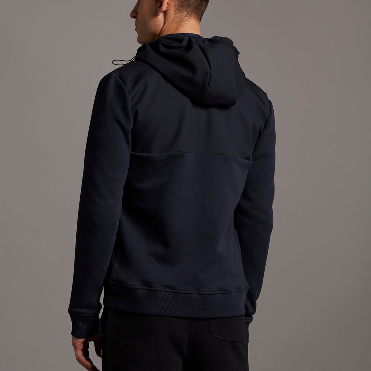 Lyle & Scott Softshell Jersey Zip Hoodie in Dark Navy Inocencia