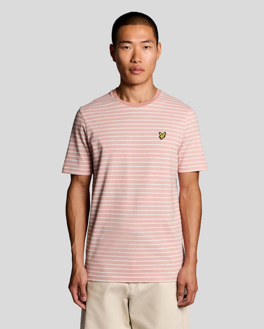 Lyle & Scott Breton Stripe T-Shirt Pink Grapefruit