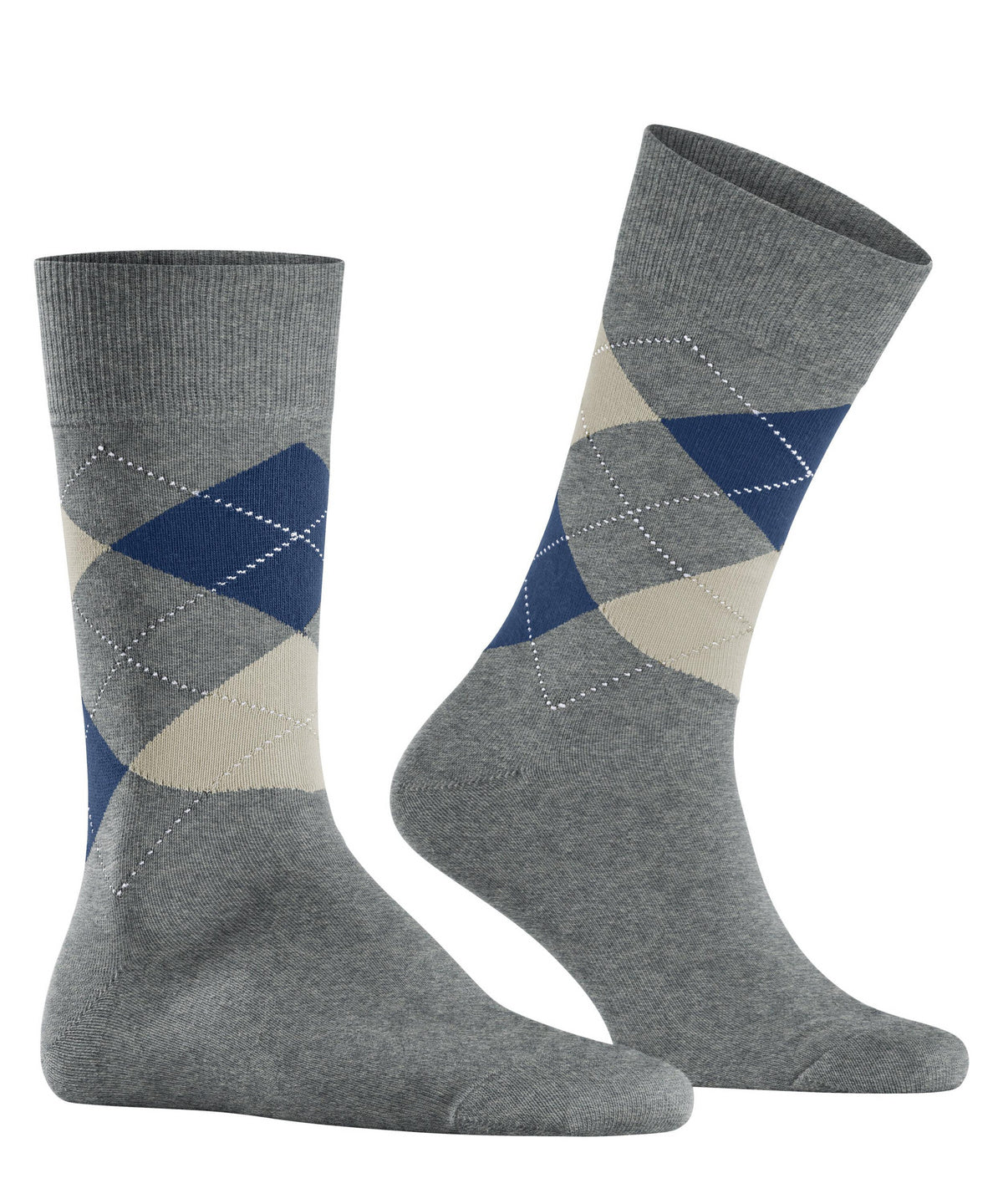 Burlington King Argyle Organic Cotton Socks Light Grey