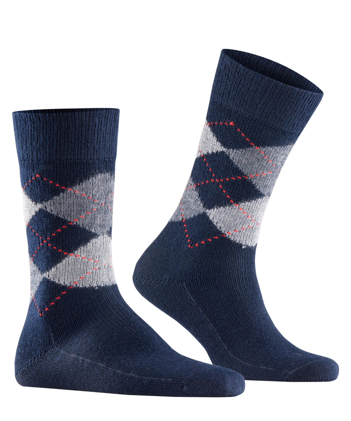 Burlington Preston Argyle Socks Marine Blue