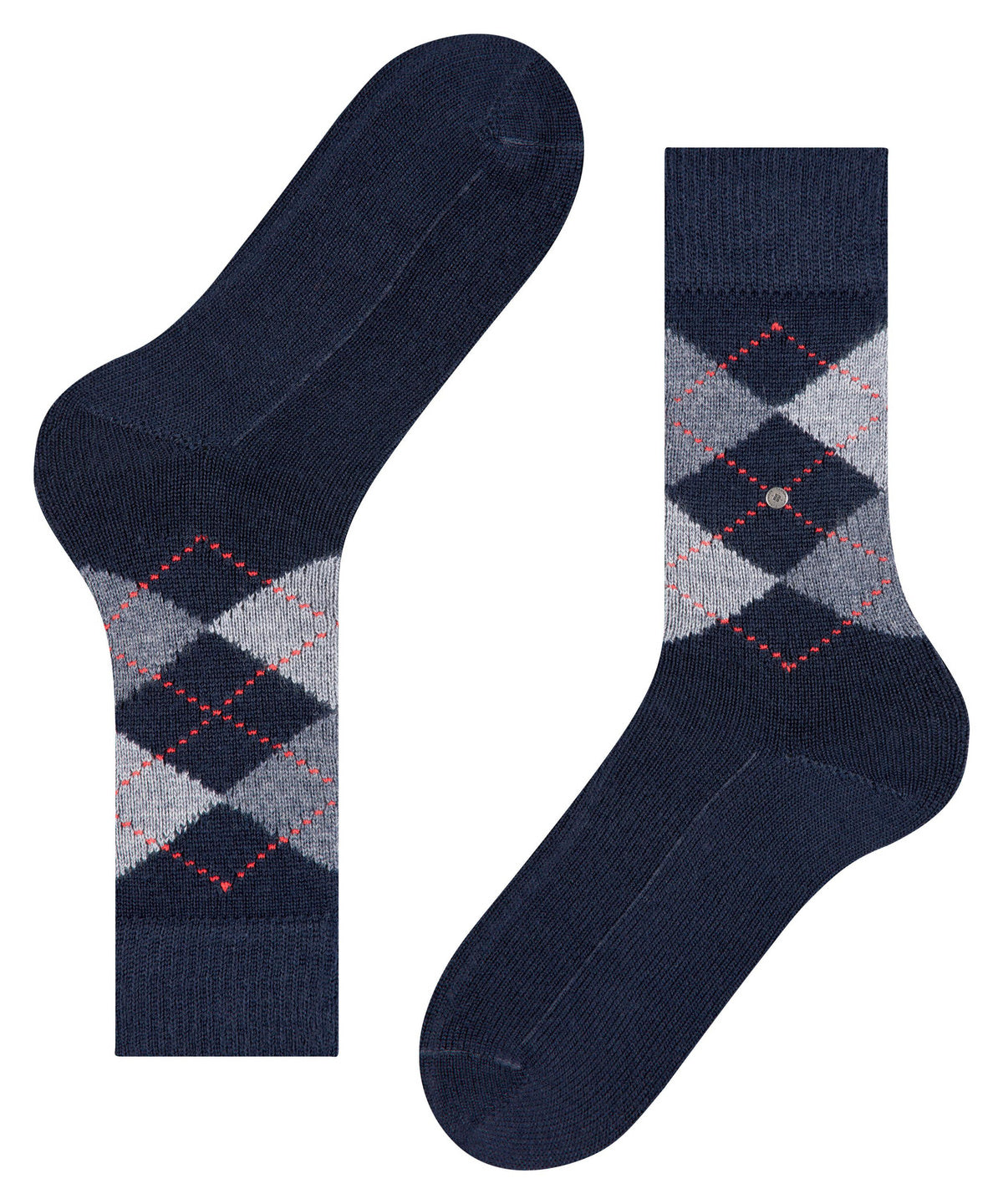 Burlington Preston Argyle Socks Marine Blue