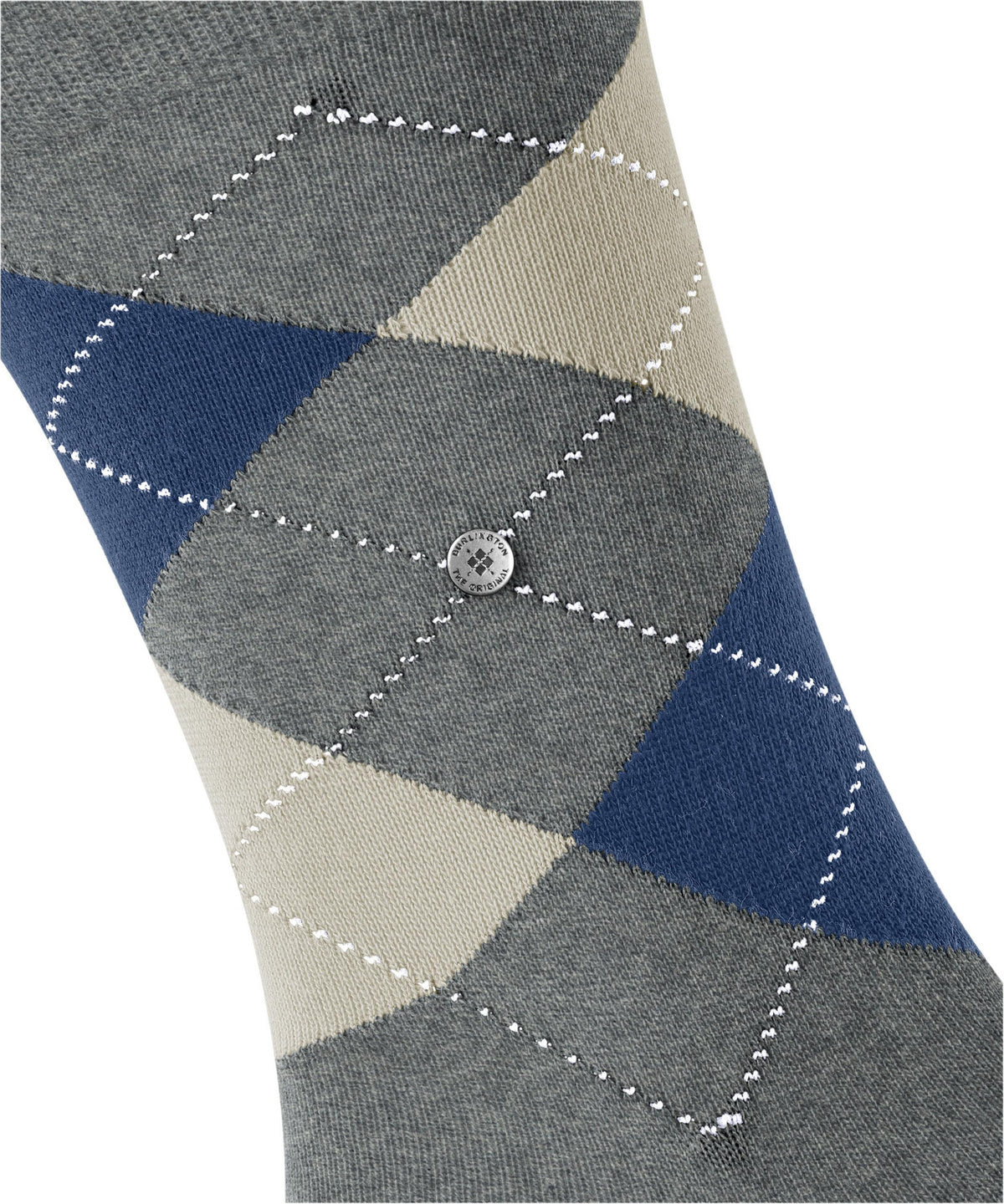 Burlington King Argyle Organic Cotton Socks Light Grey