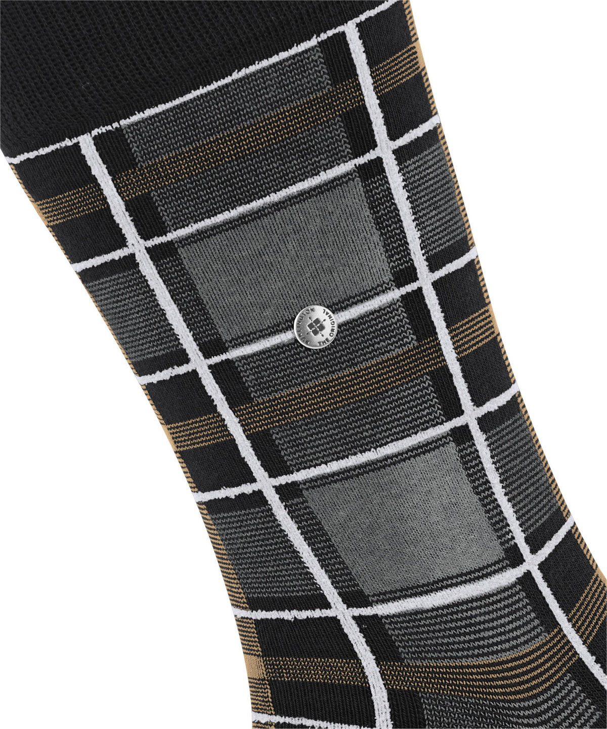 Burlington Heritage Check Fashion Cotton Socks Black