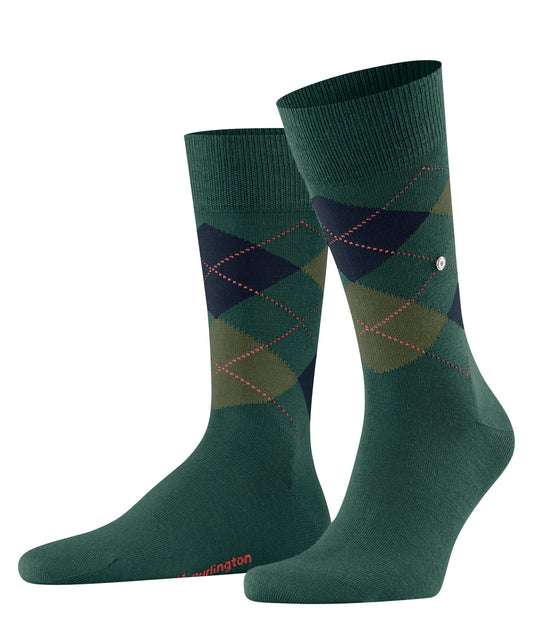 Burlington Edinburgh Argyle Wool Mix Socks Deep Teal