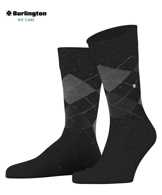 Burlington Dundee Argyle Tweed Wool Socks Anthra.Mel Grey