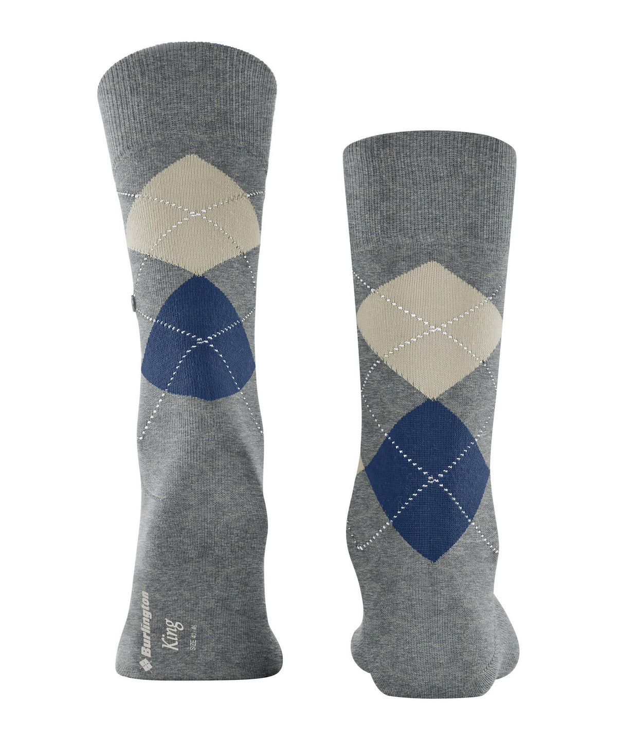 Burlington King Argyle Organic Cotton Socks Light Grey