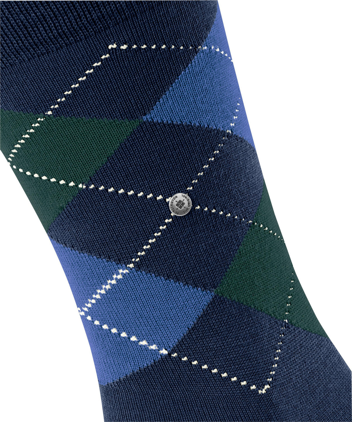 Burlington Edinburgh Wool Argyle Socks Navy