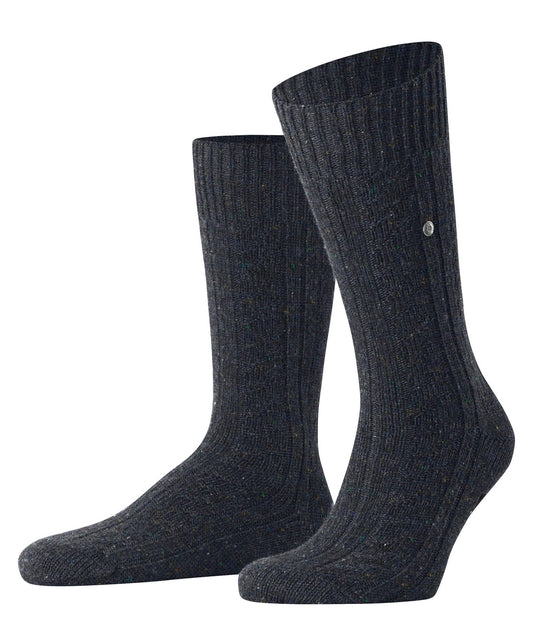 Burlington Tweed Fleck Wool Socks Marine Blue