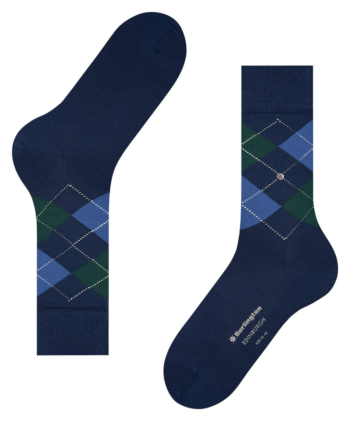 Burlington Edinburgh Wool Argyle Socks Navy
