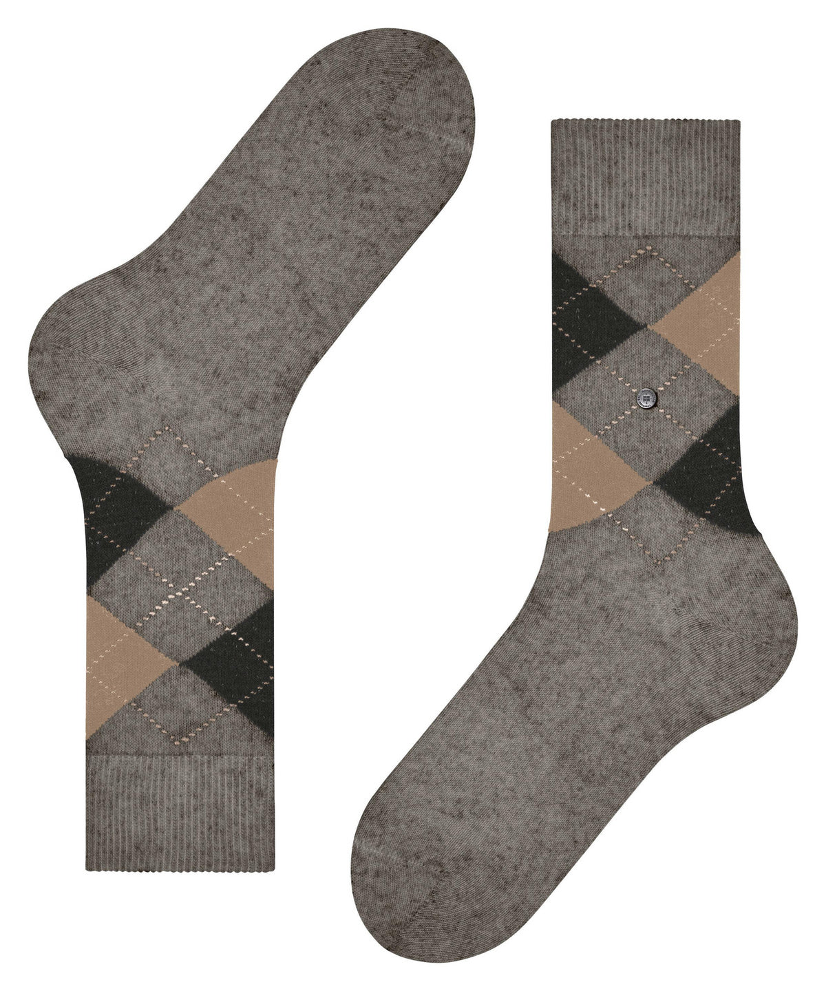 Burlington Dundee Argyle Tweed Wool Socks Smoke Melange