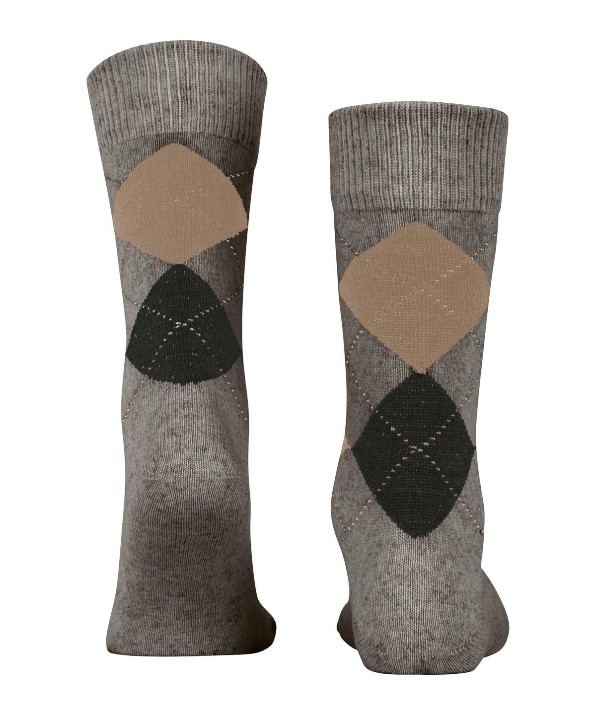 Burlington Dundee Argyle Tweed Wool Socks Smoke Melange