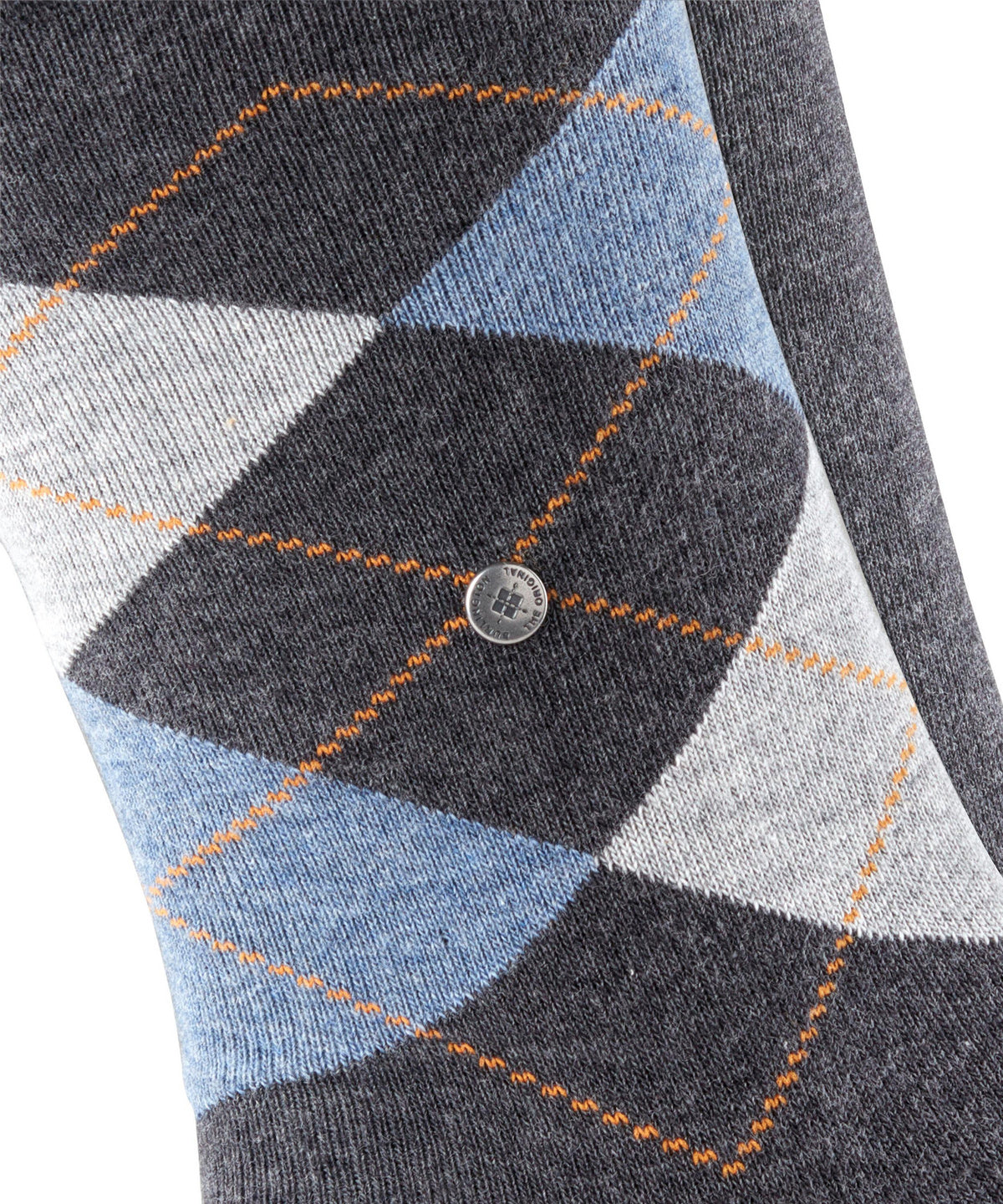 Burlington Everyday 2 Pack Argyle Plain Socks Anthra Mel Grey