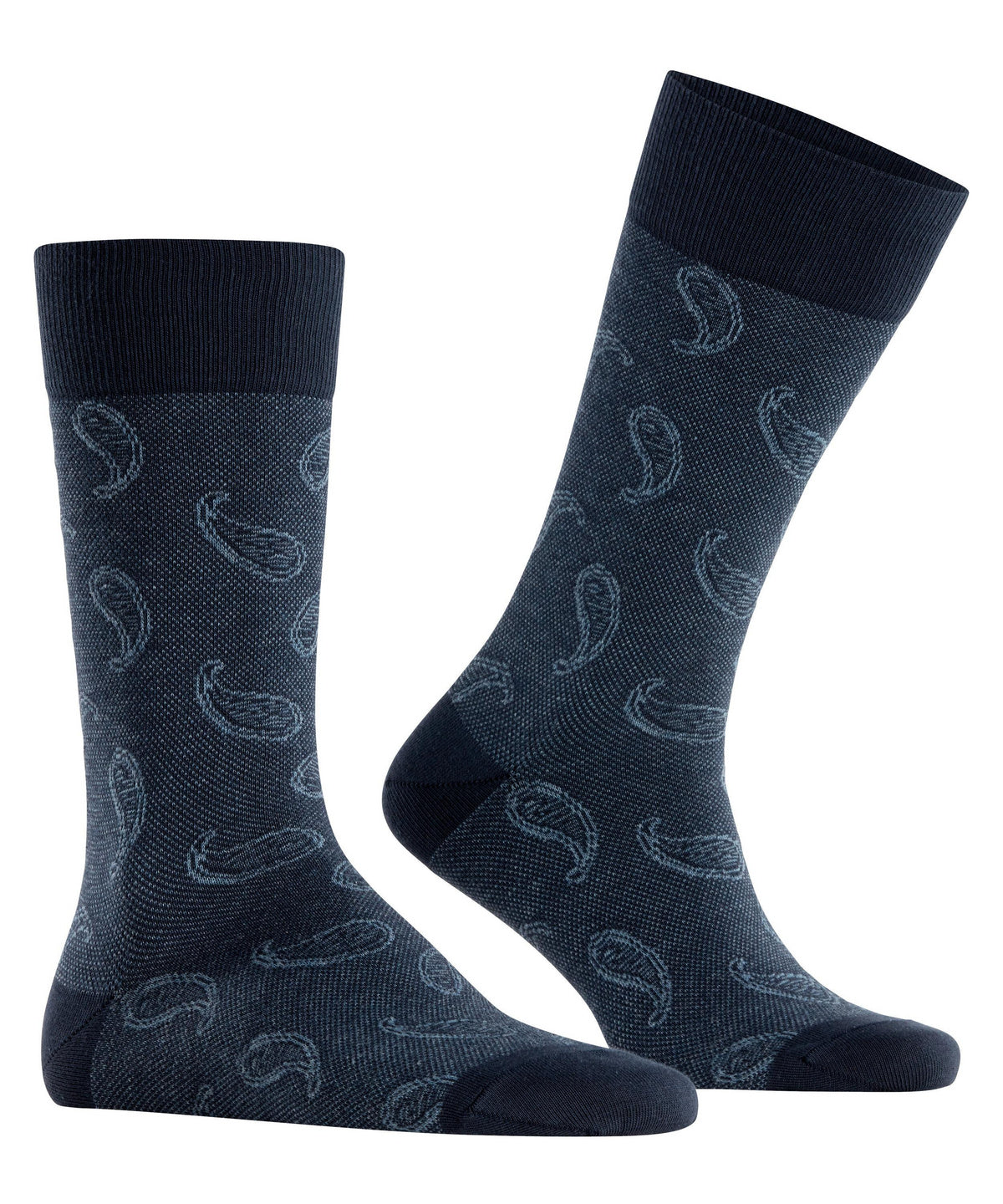 Burlington Paisley Organic Cotton Socks Marine Blue