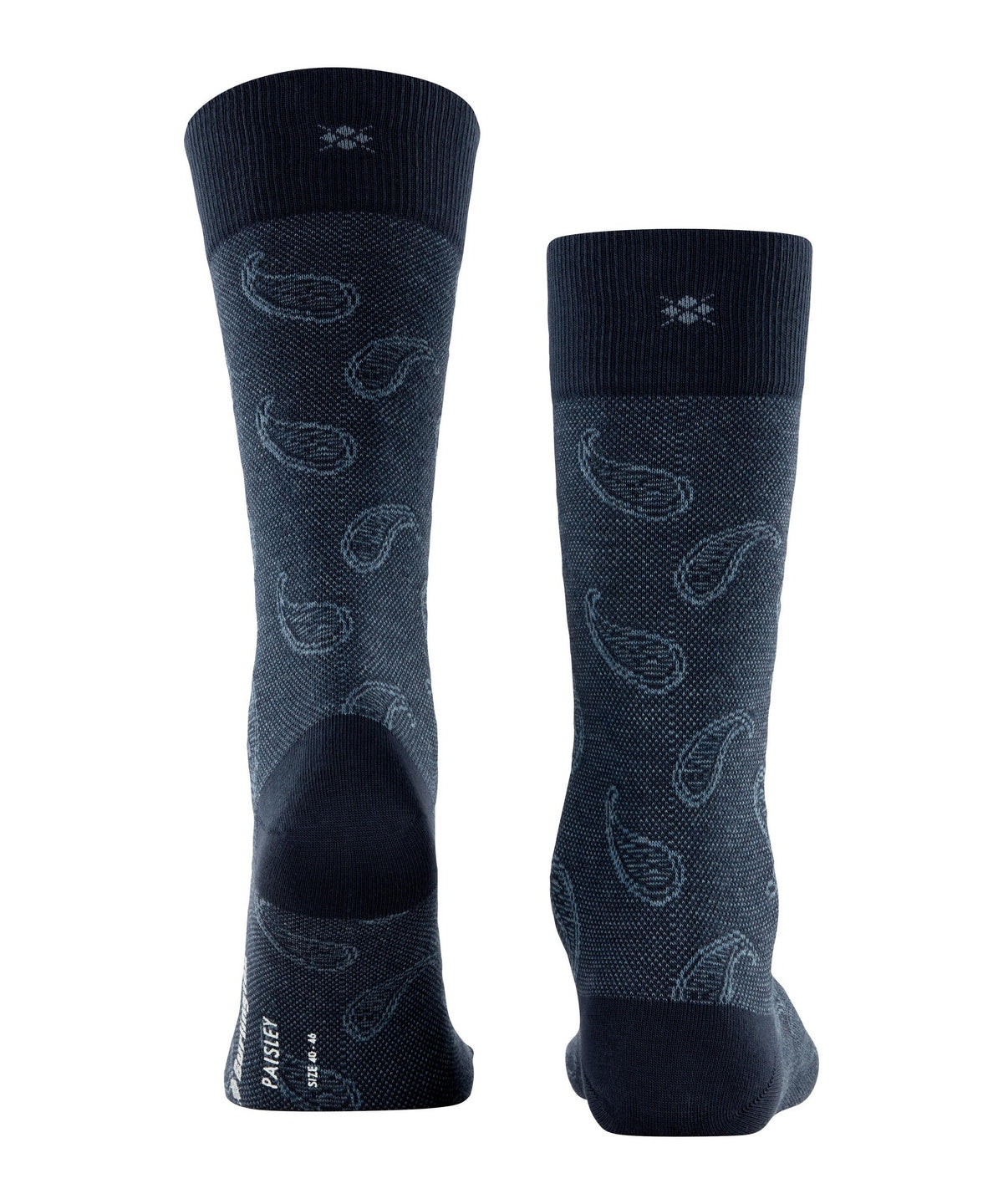 Burlington Paisley Organic Cotton Socks Marine Blue