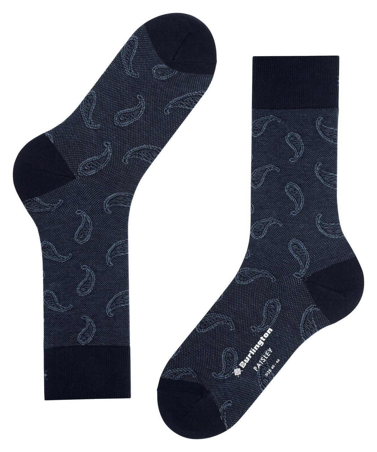 Burlington Paisley Organic Cotton Socks Marine Blue