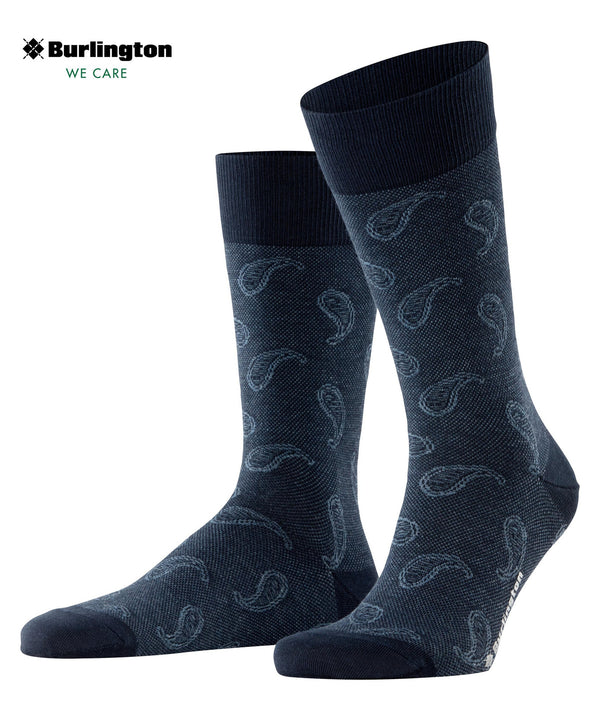 Burlington Paisley Organic Cotton Socks Marine Blue