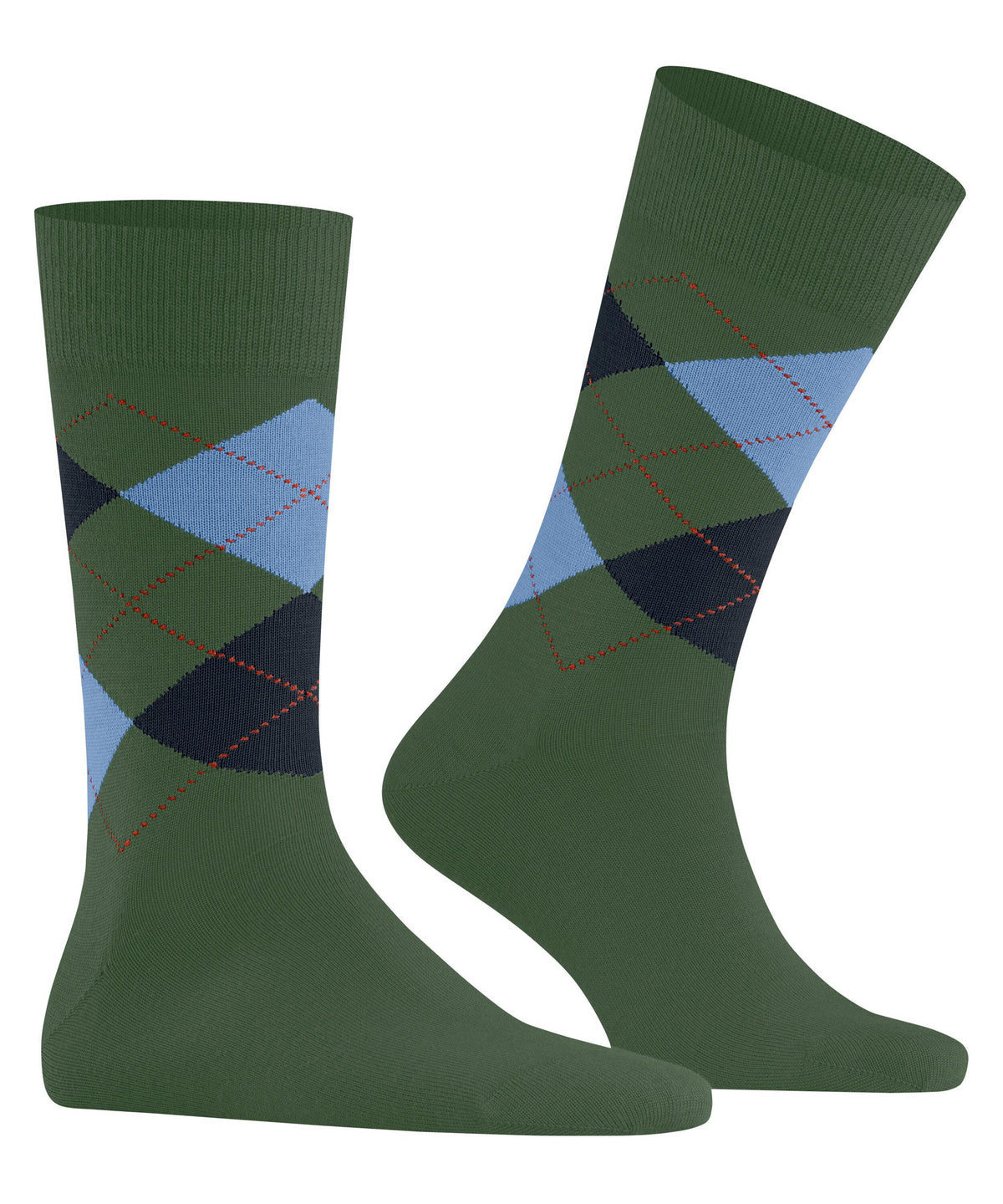 Burlington King Argyle Organic Cotton Socks Black/Grey/Green