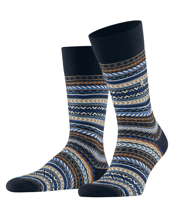 Burlington Fair Isle Pattern Socks Marine Blue