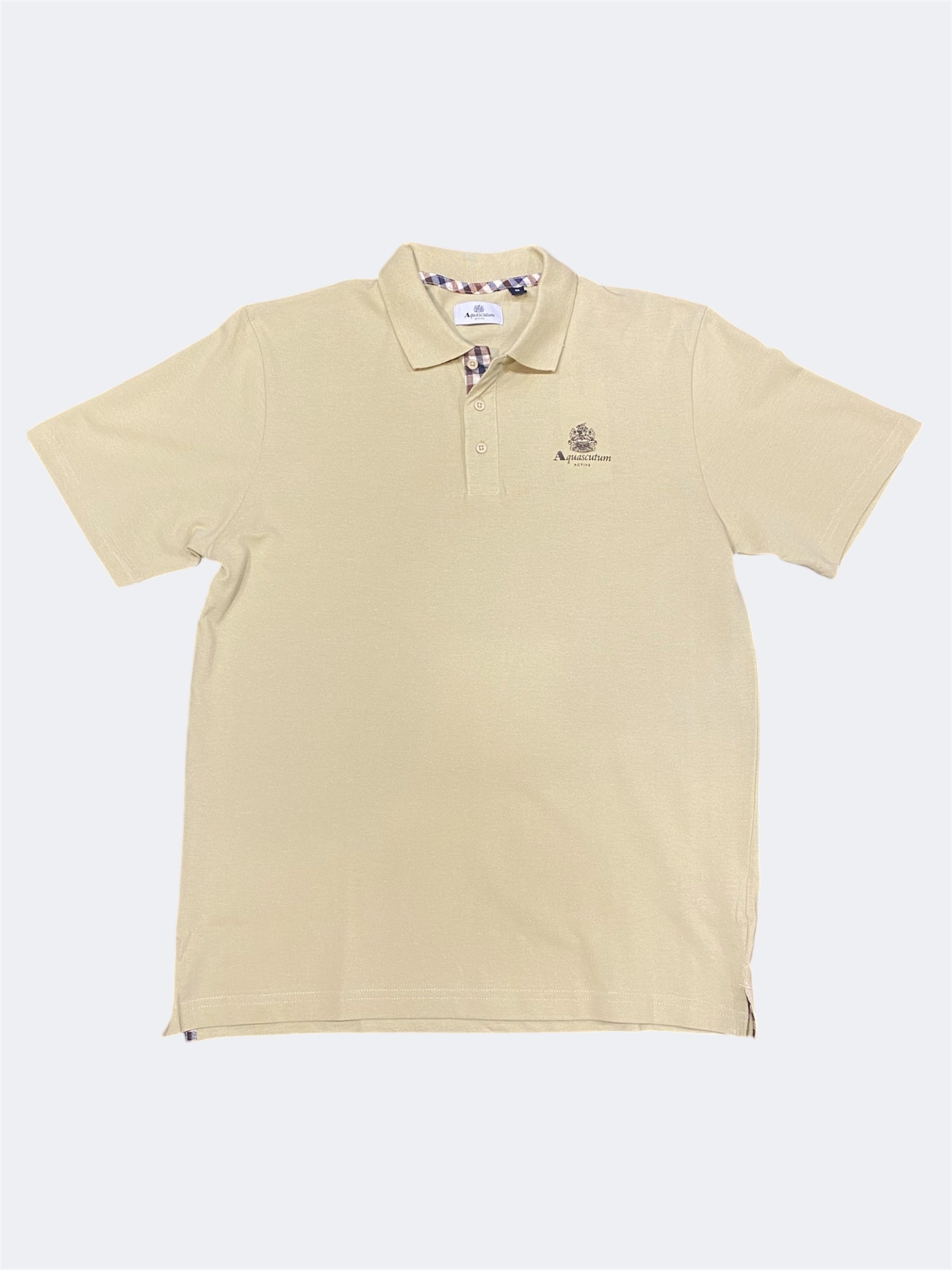 Aquascutum Small Logo Pique Polo Beige