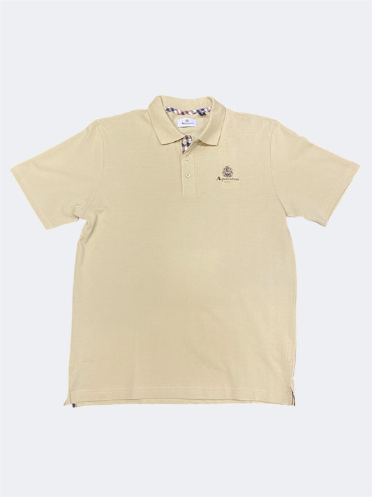 Aquascutum Small Logo Pique Polo Beige