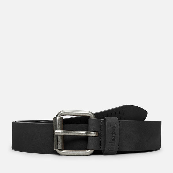 Timberland Nubuck Vertical Cut Leather Belt Black