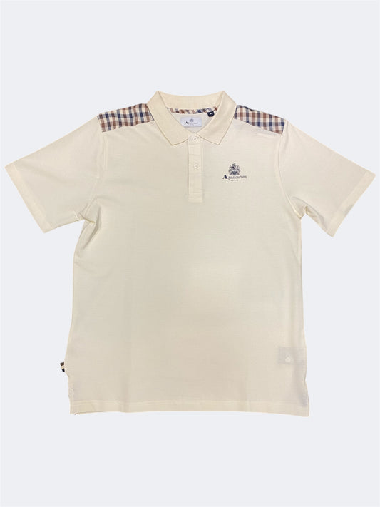 Aquascutum Shoulder Club Check Polo Beige