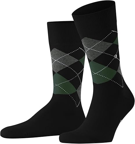 Burlington King Argyle Organic Cotton Socks Black/Grey/Green