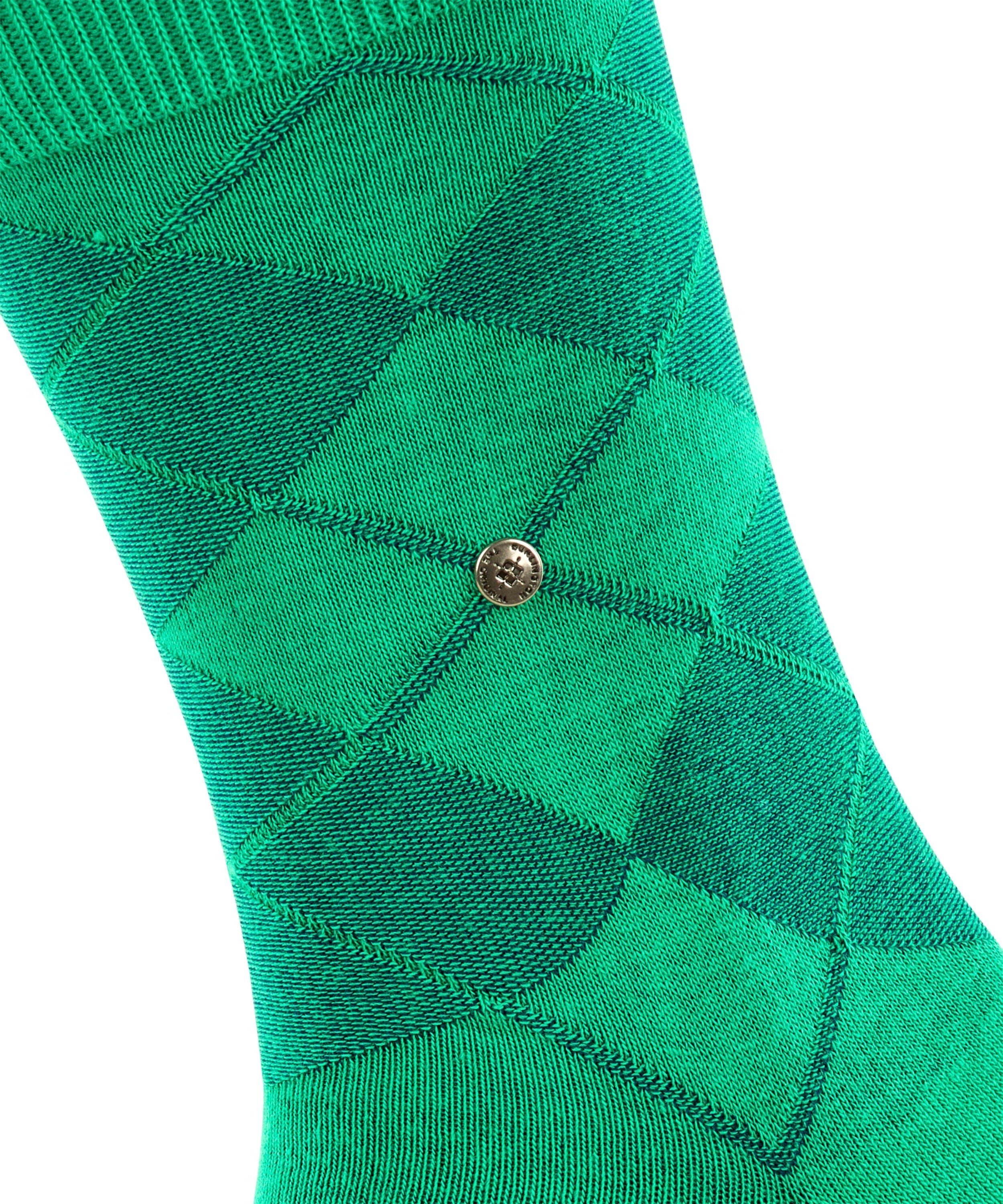 Burlington Bolton Argyle Organic Cotton Socks in Apple Green
