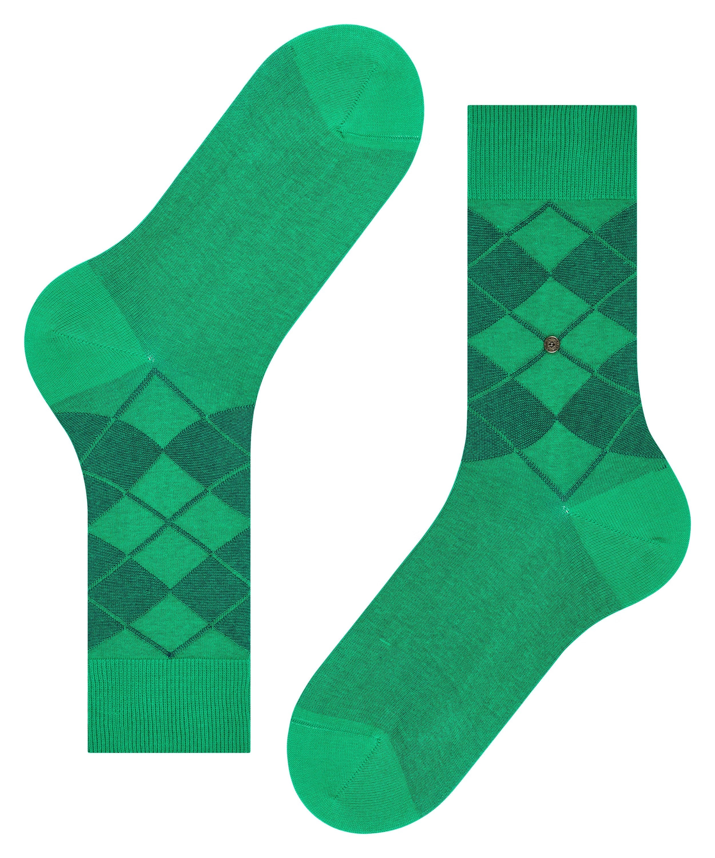 Burlington Bolton Argyle Organic Cotton Socks in Apple Green
