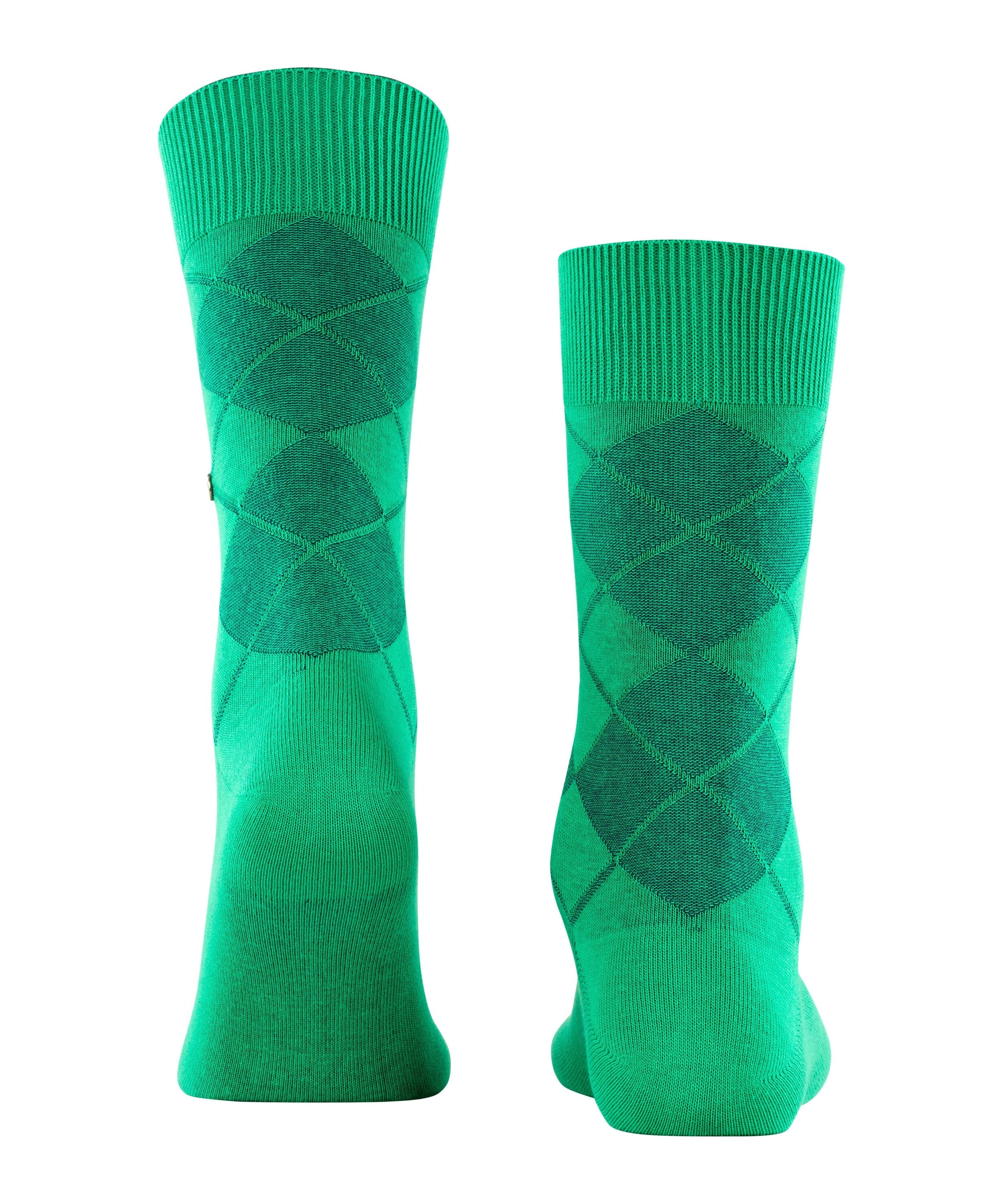 Burlington Bolton Argyle Organic Cotton Socks in Apple Green