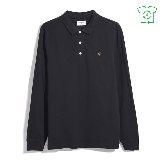 Farah Blanes Long Sleeve Polo Black