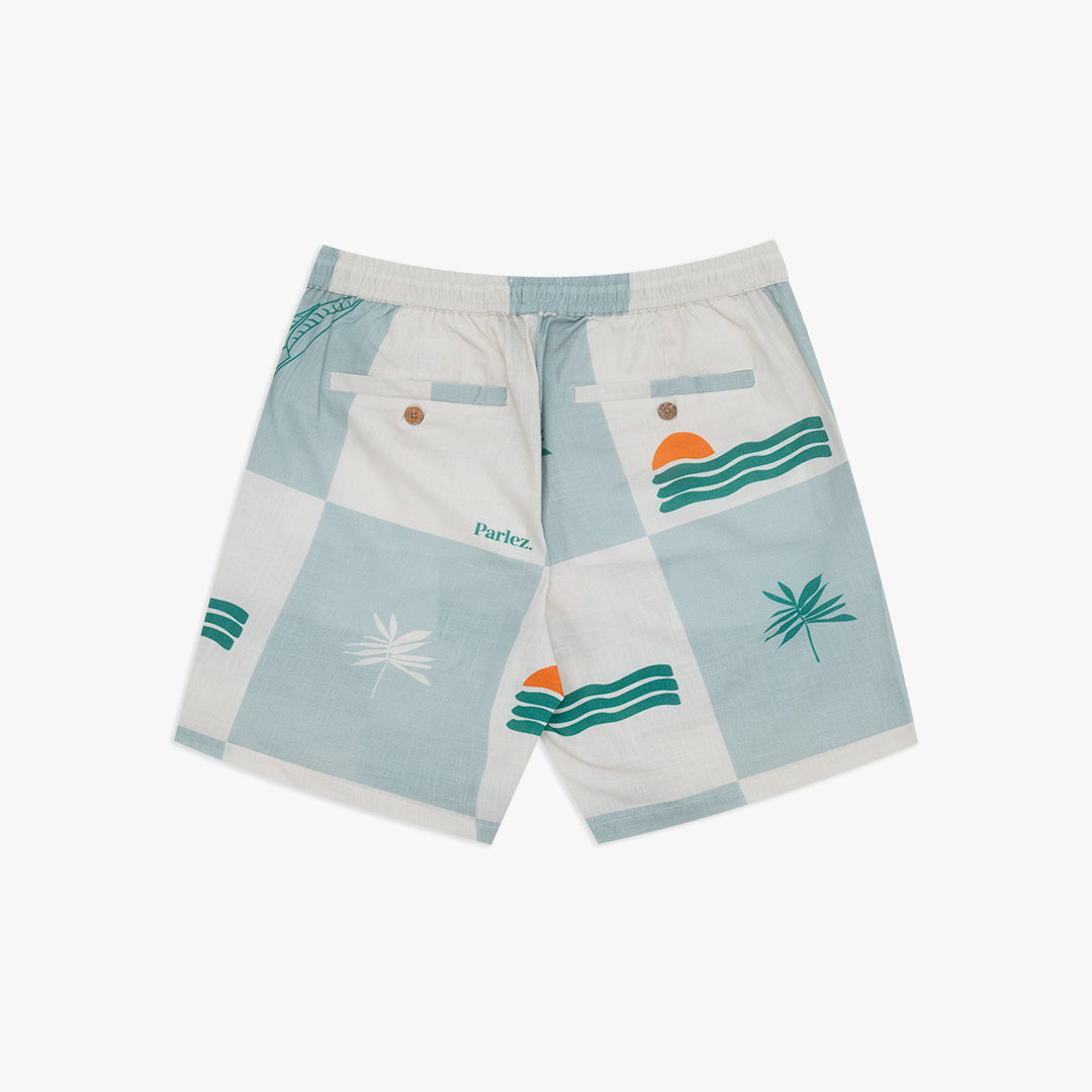 Parlez Cabo Print Shorts Sea Mist