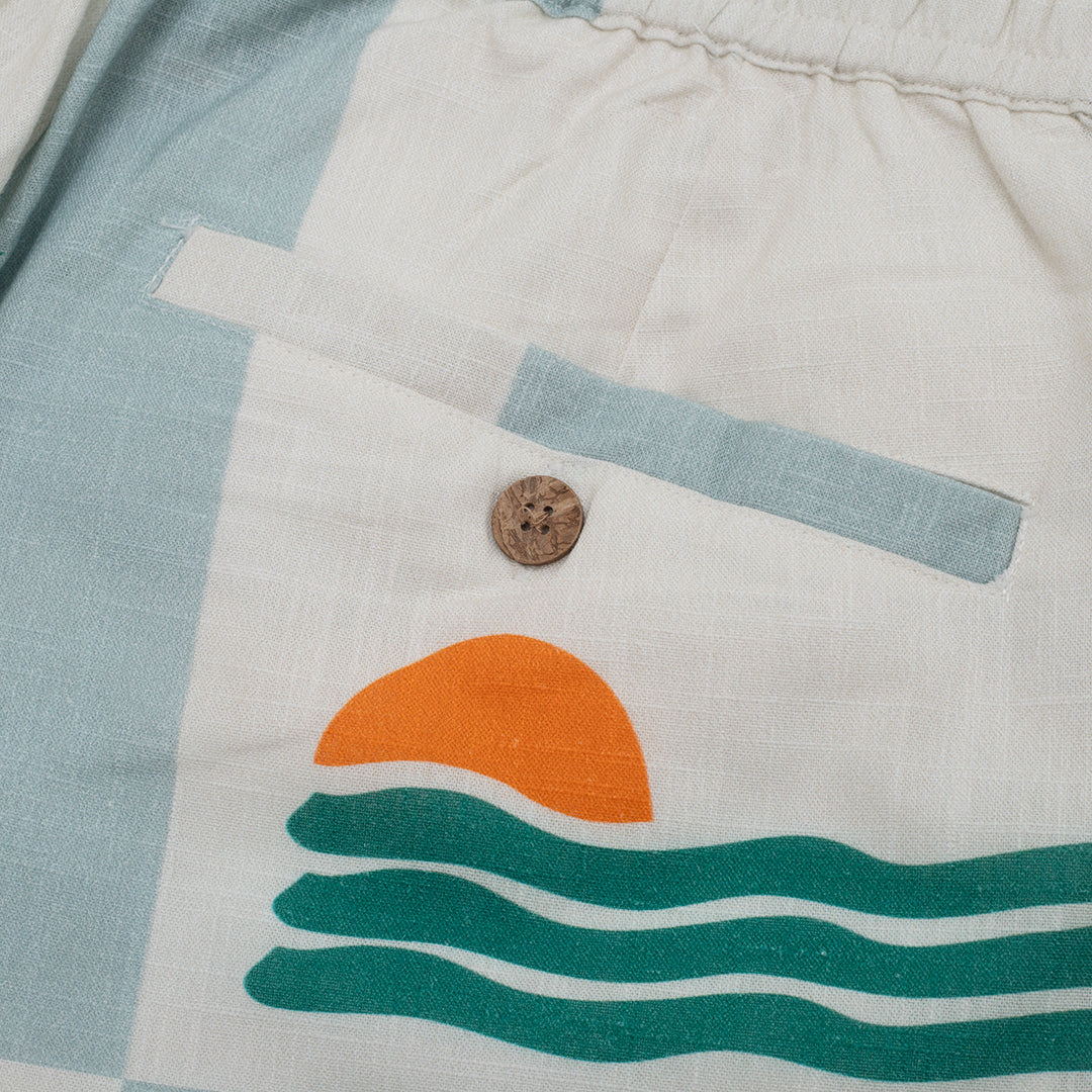 Parlez Cabo Print Shorts Sea Mist
