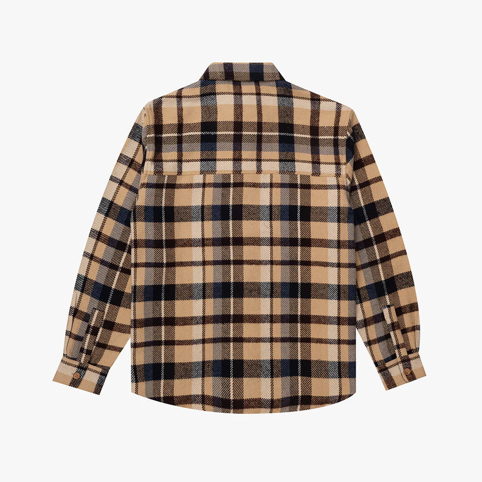Parlez Rivington Brushed Cotton Blue Check Overshirt