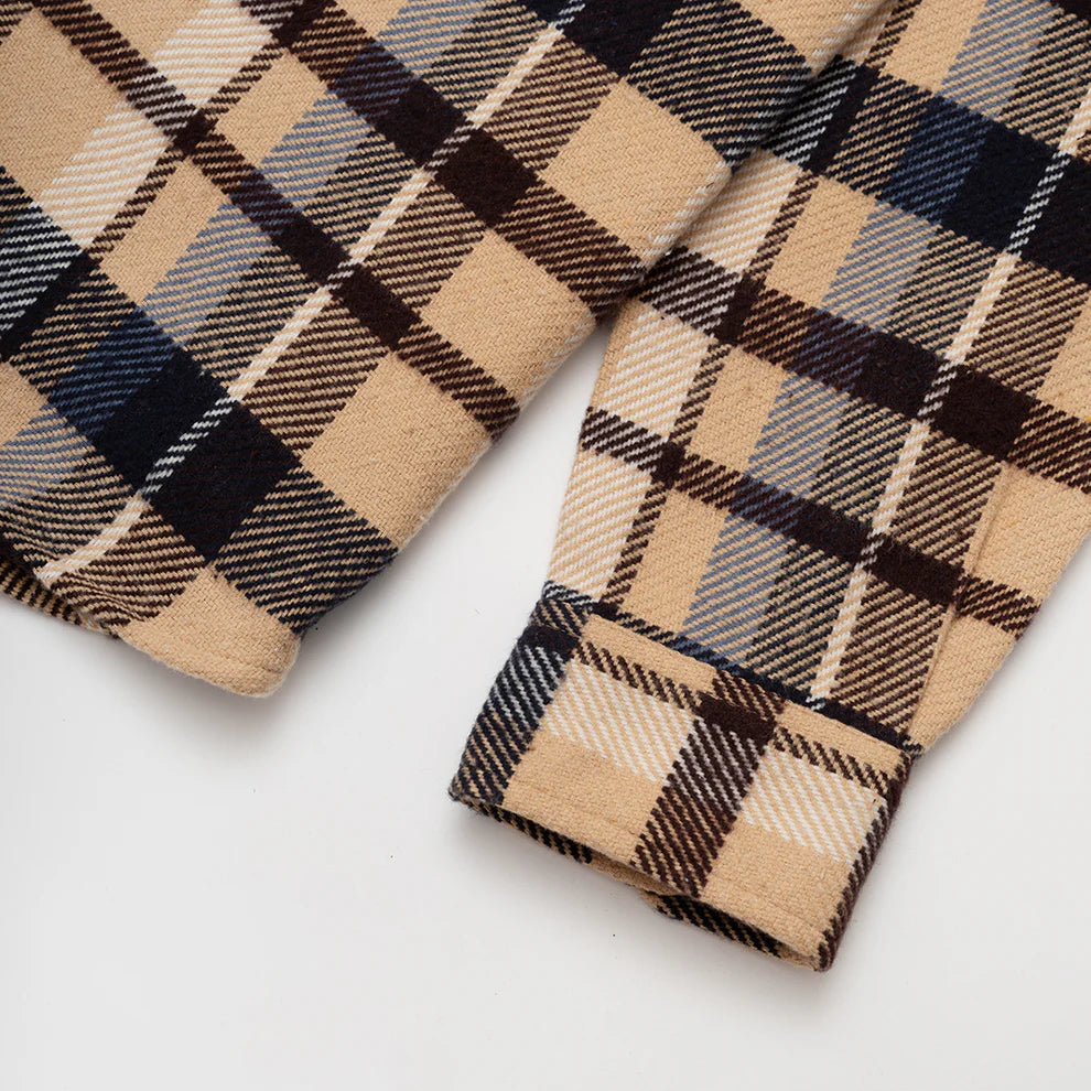 Parlez Rivington Brushed Cotton Blue Check Overshirt