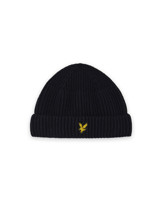 Lyle & Scott Ribbed Beanie Jet Black