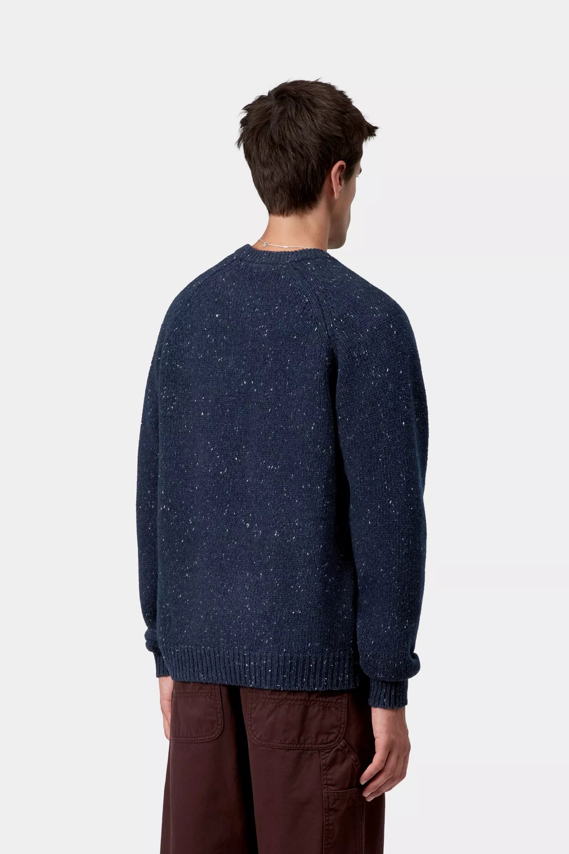 Carhartt WIP Anglistic Lambswool Sweater Juniper Blue