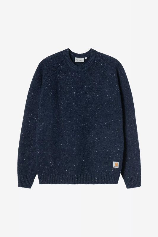 Carhartt WIP Anglistic Lambswool Sweater Juniper Blue