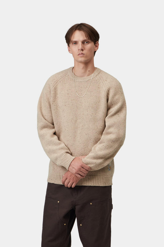 Carhartt WIP Anglistic Lambswool Sweater Fleur de Sel