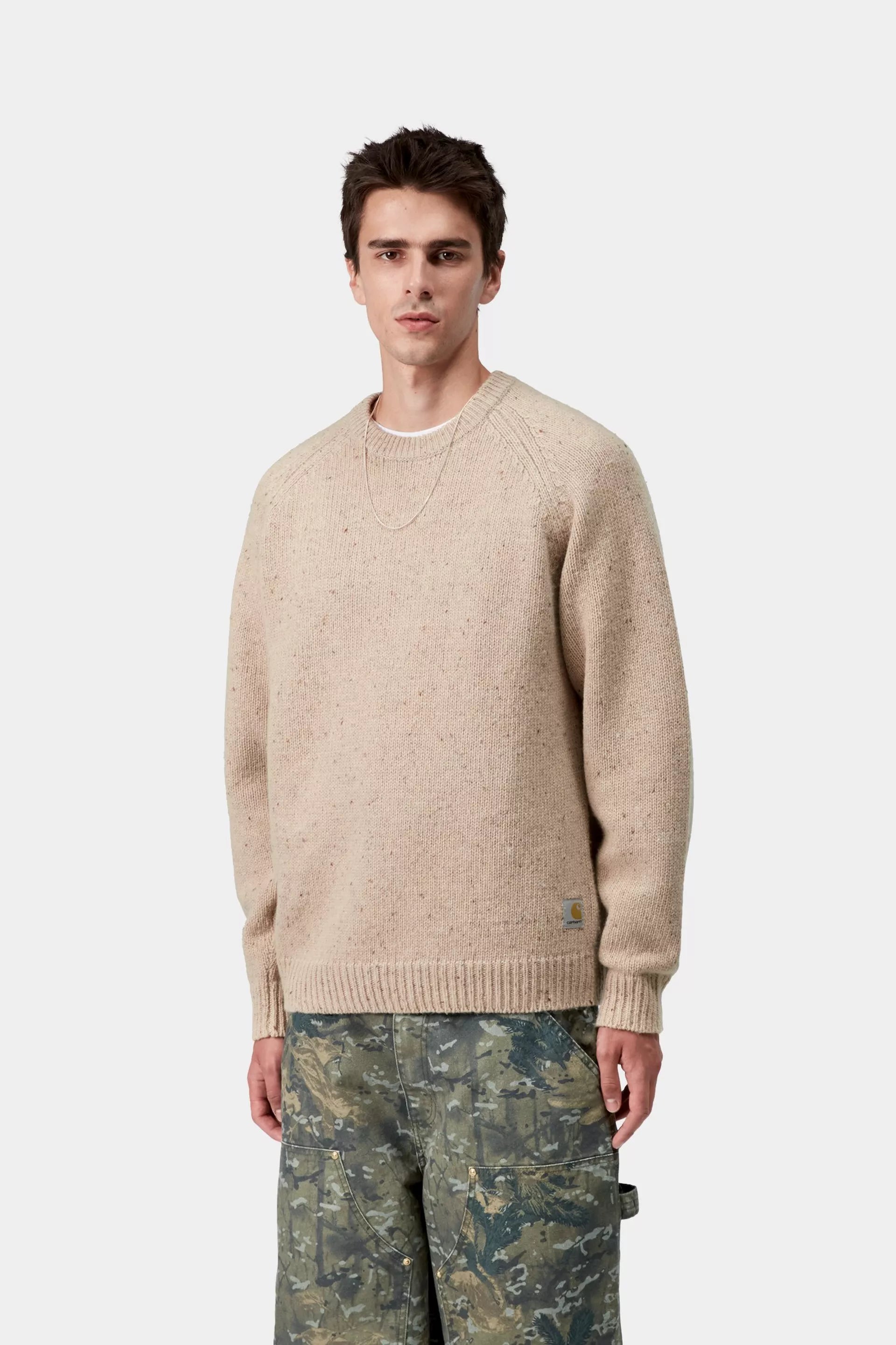 Carhartt WIP Anglistic Lambswool Sweater Fleur de Sel