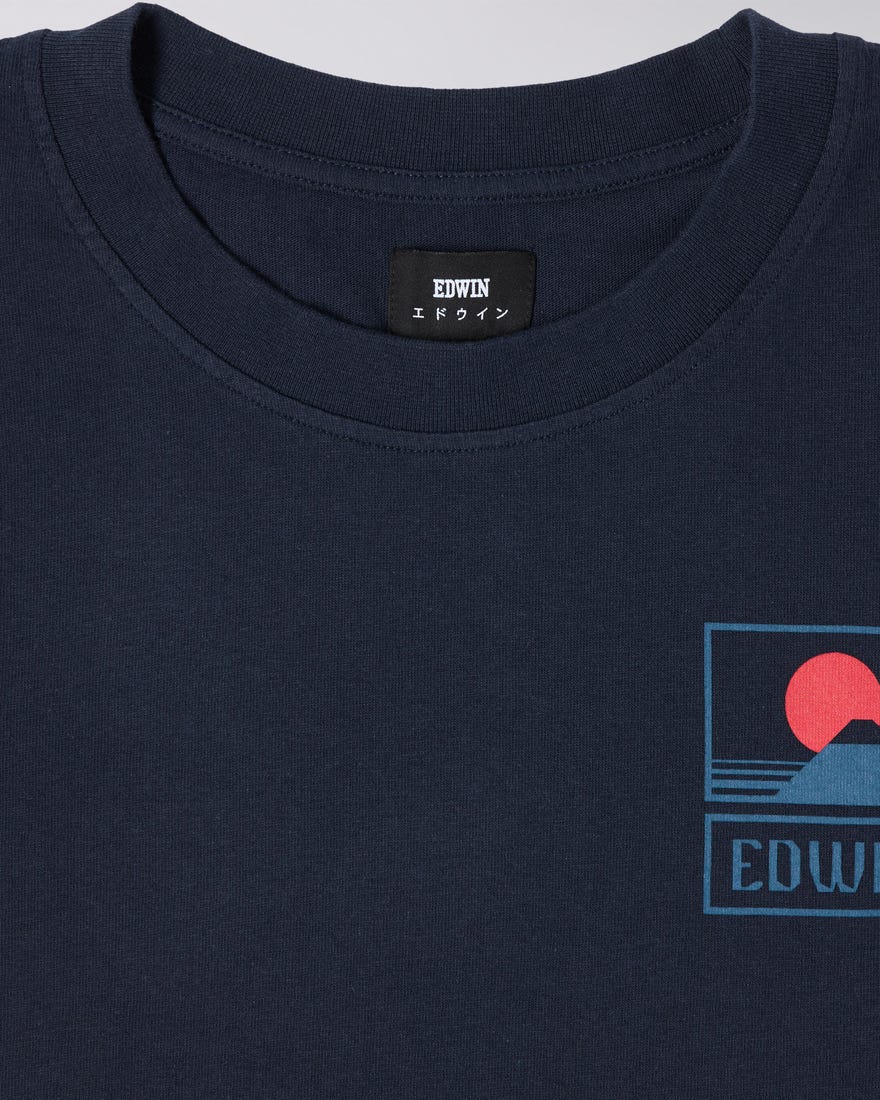 Edwin Sunset on Mt Fuji T-Shirt Navy Blazer