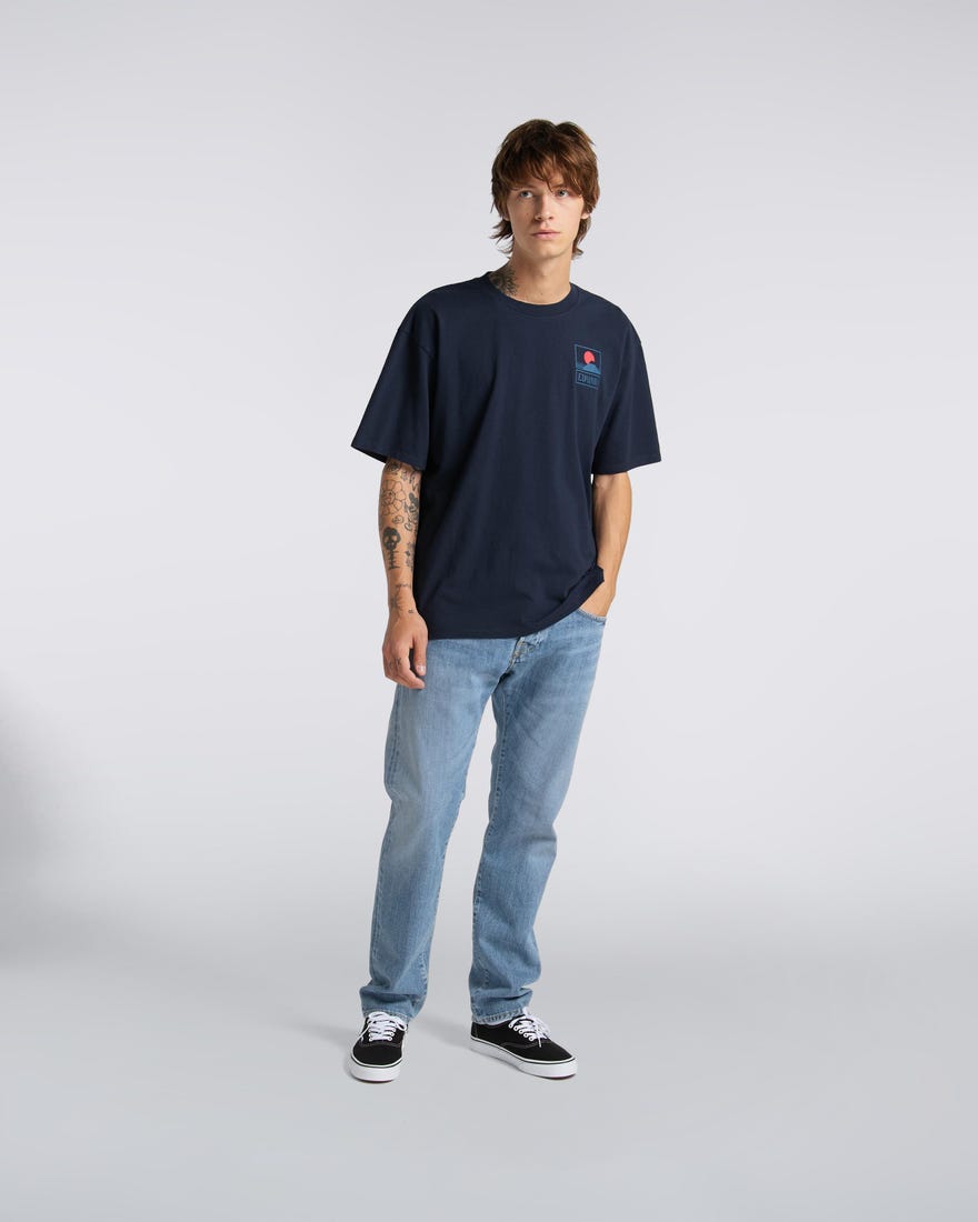 Edwin Sunset on Mt Fuji T-Shirt Navy Blazer