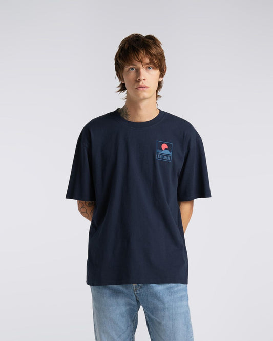 Edwin Sunset on Mt Fuji T-Shirt Navy Blazer