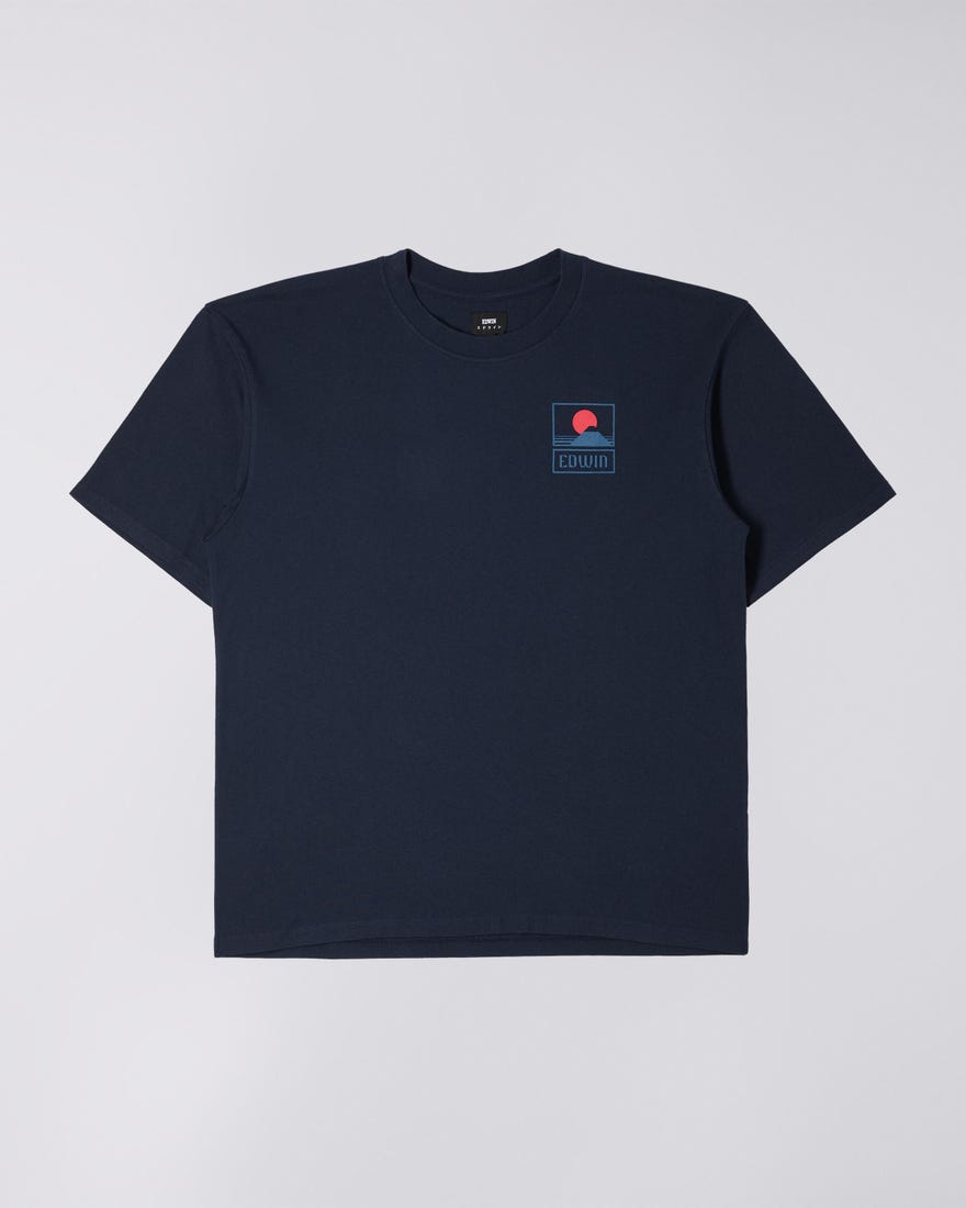 Edwin Sunset on Mt Fuji T-Shirt Navy Blazer