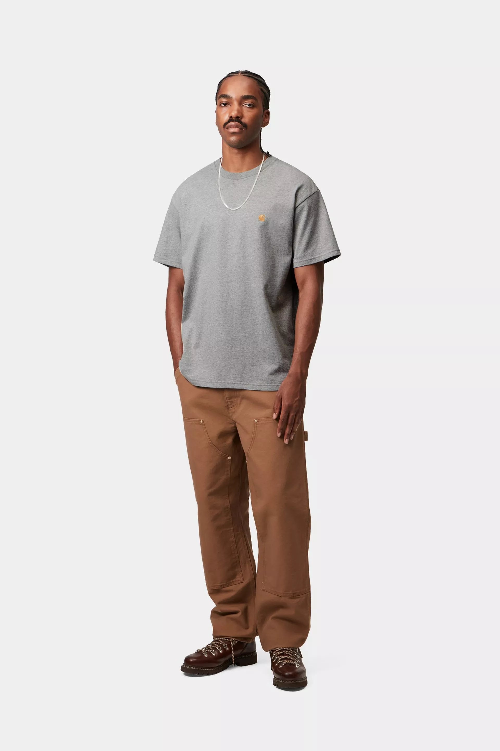 Carhartt WIP S/S Chase T-Shirt in Grey Heather