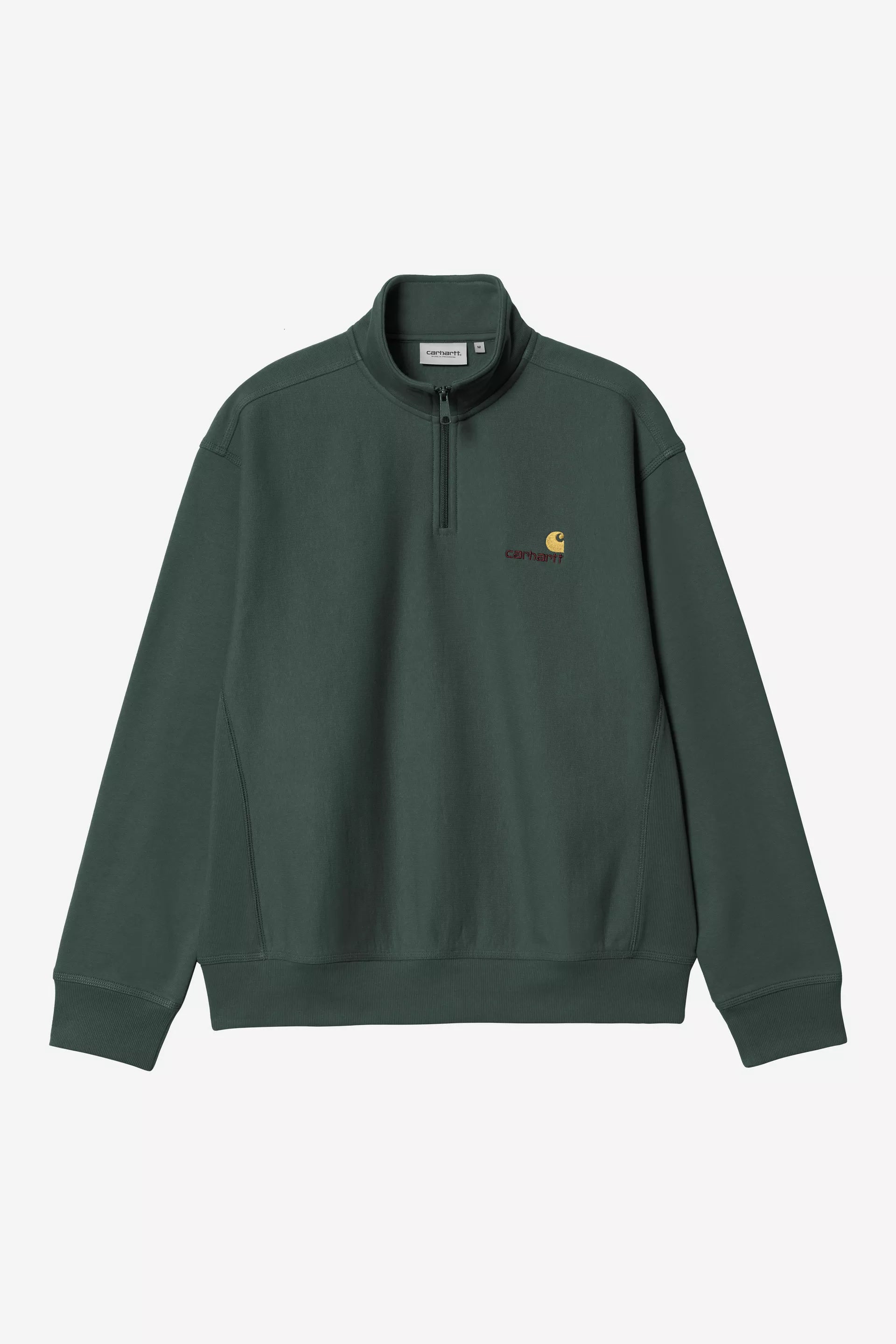 Carhartt WIP Half Zip American Script Sweat Kale Green