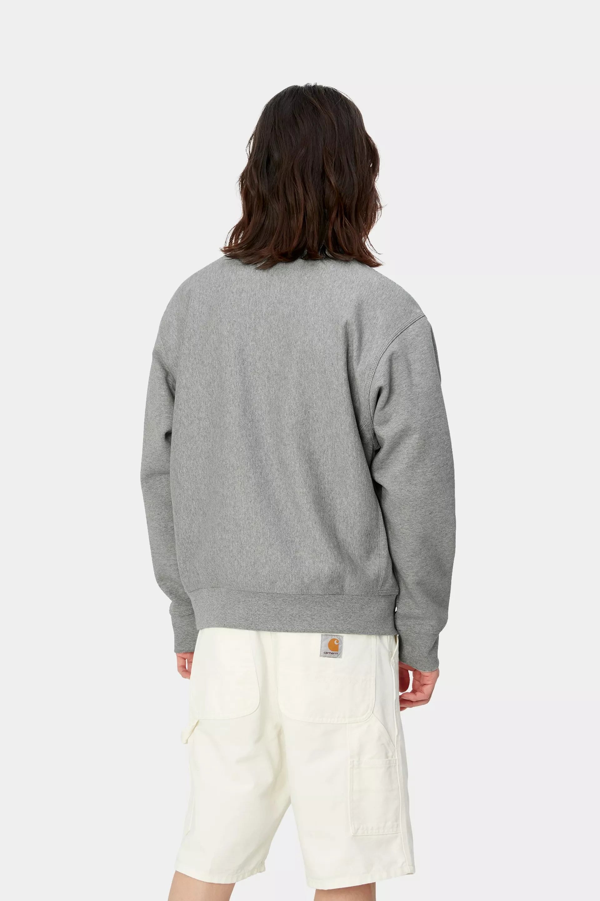 Carhartt WIP Half Zip American Script Sweat Grey Heather