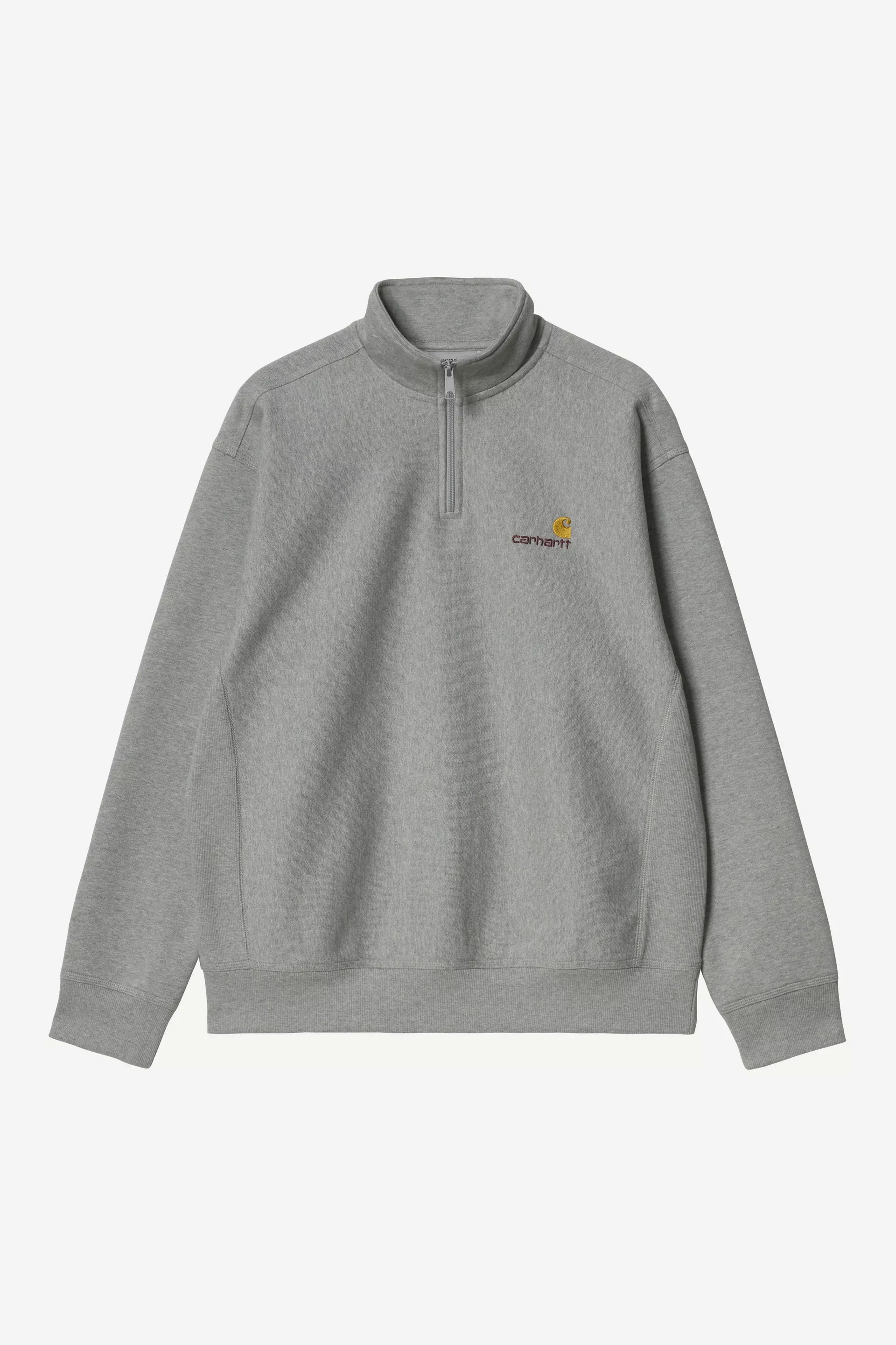 Carhartt WIP Half Zip American Script Sweat Grey Heather