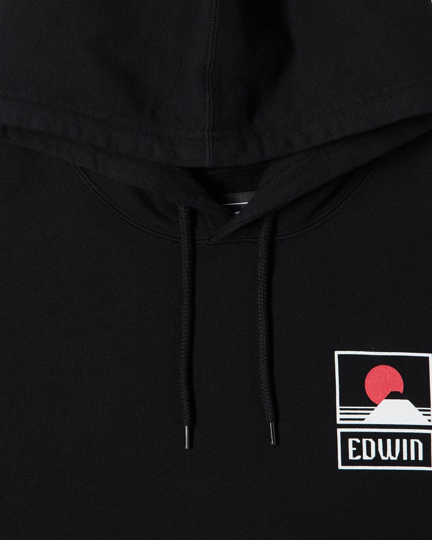 Edwin Sunset on MT Fuji Hoodie Sweat Black
